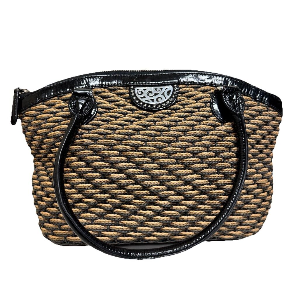 Vintage Brighton Woven Straw Shoulder Crossbody Handbag Purse - Picture 12 of 12